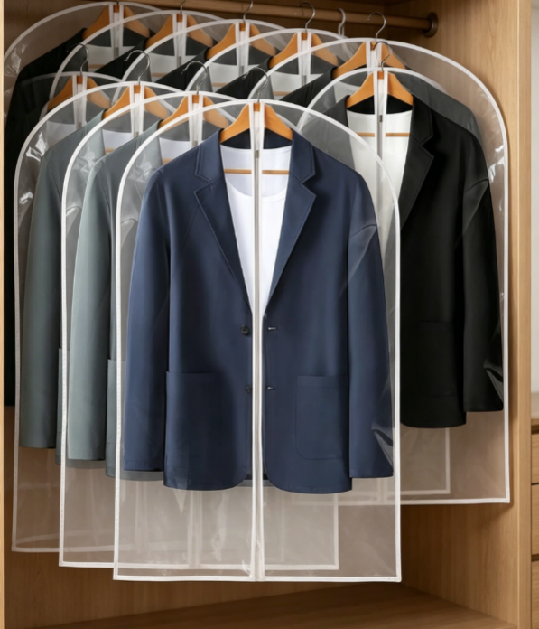 Fully transparent waterproof garment bag