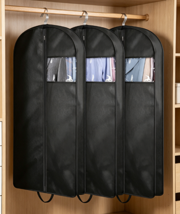 Accordion-style suit bag with handles
