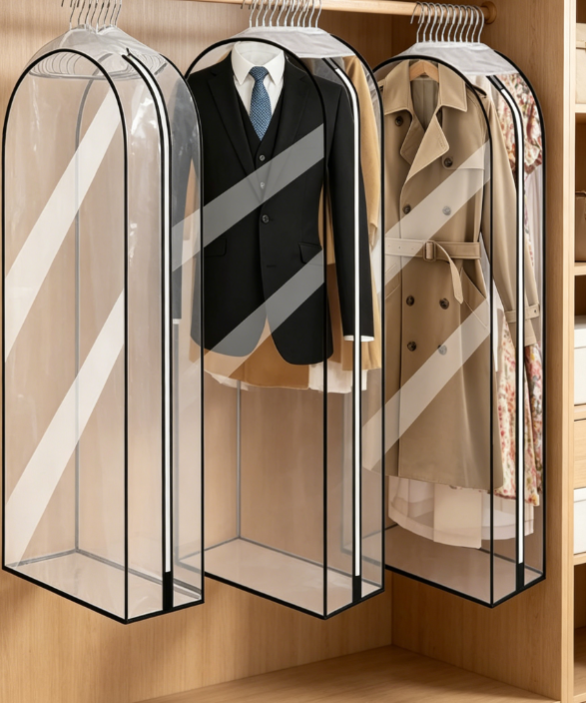 Accordion-Style Transparent Hanging Bag